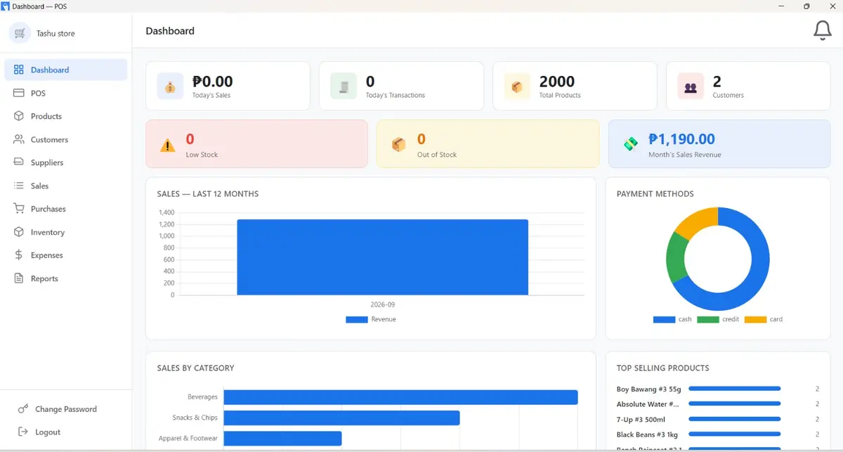 Point of Sales — offline desktop POS application